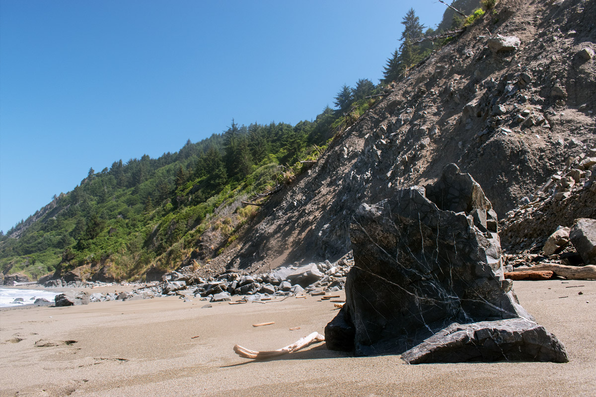 A rock on the shore